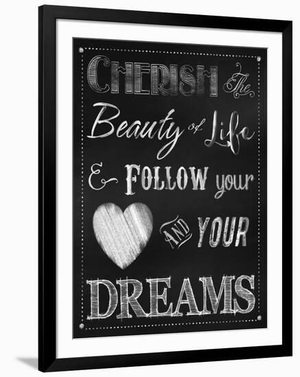 Chalkboard Cherish the Beauty-Tina Lavoie-Framed Giclee Print