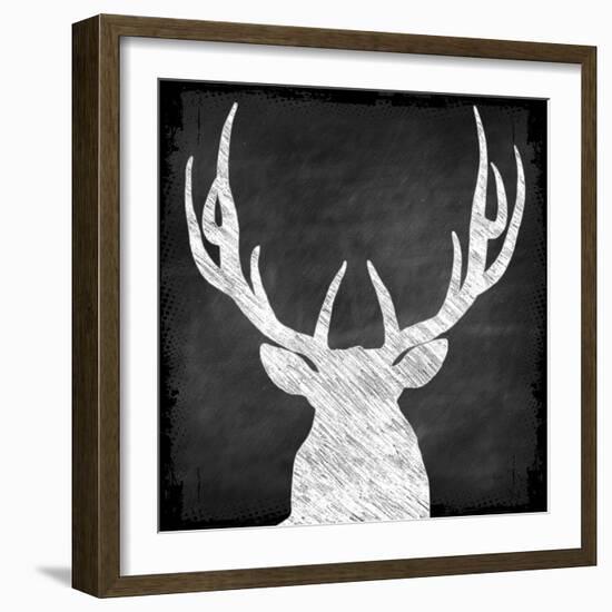 Chalkboard Elk-null-Framed Giclee Print