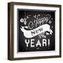 Chalkboard Happy New Year Doodles-Alisa Foytik-Framed Art Print