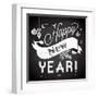 Chalkboard Happy New Year Doodles-Alisa Foytik-Framed Art Print