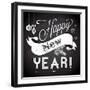 Chalkboard Happy New Year Doodles-Alisa Foytik-Framed Art Print