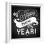 Chalkboard Happy New Year Doodles-Alisa Foytik-Framed Art Print