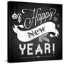 Chalkboard Happy New Year Doodles-Alisa Foytik-Stretched Canvas