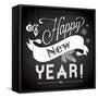 Chalkboard Happy New Year Doodles-Alisa Foytik-Framed Stretched Canvas