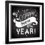 Chalkboard Happy New Year Doodles-Alisa Foytik-Framed Art Print
