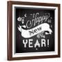 Chalkboard Happy New Year Doodles-Alisa Foytik-Framed Art Print