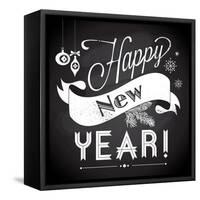 Chalkboard Happy New Year Doodles-Alisa Foytik-Framed Stretched Canvas