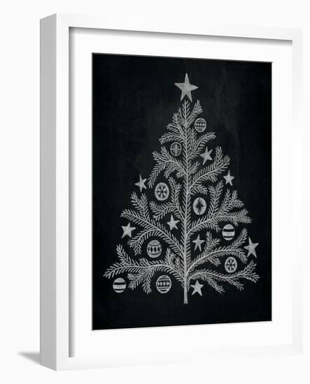 Chalkboard Holiday Trees II-Mary Urban-Framed Art Print