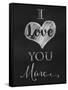 Chalkboard I Love You More-Tina Lavoie-Framed Stretched Canvas