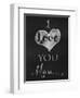 Chalkboard I Love You More-Tina Lavoie-Framed Giclee Print