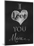 Chalkboard I Love You More-Tina Lavoie-Mounted Giclee Print