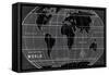 Chalkboard Map of the World-Sue Schlabach-Framed Stretched Canvas