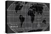 Chalkboard Map of the World-Sue Schlabach-Stretched Canvas
