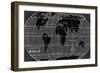 Chalkboard Map of the World-Sue Schlabach-Framed Art Print