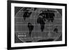 Chalkboard Map of the World-Sue Schlabach-Framed Art Print