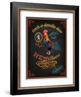 Chalkboard Poster for Chicken Restaurant-LanaN.-Framed Art Print