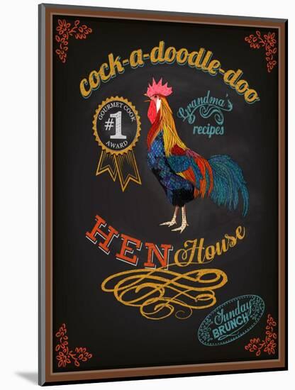 Chalkboard Poster for Chicken Restaurant-LanaN.-Mounted Art Print