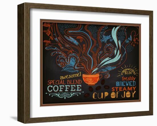 Chalkboard Poster for Coffee Shop-LanaN.-Framed Art Print