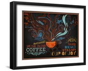 Chalkboard Poster for Coffee Shop-LanaN.-Framed Art Print