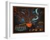 Chalkboard Poster for Coffee Shop-LanaN.-Framed Art Print