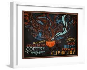 Chalkboard Poster for Coffee Shop-LanaN.-Framed Art Print