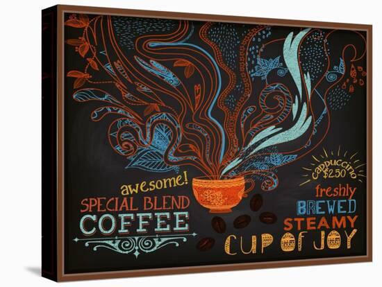 Chalkboard Poster for Coffee Shop-LanaN.-Stretched Canvas