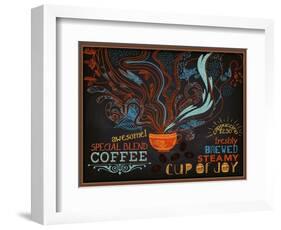 Chalkboard Poster for Coffee Shop-LanaN.-Framed Art Print