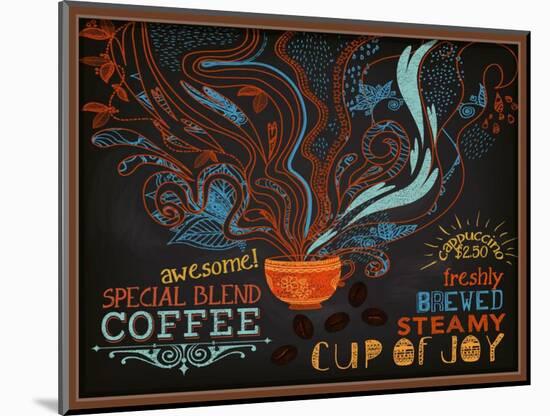 Chalkboard Poster for Coffee Shop-LanaN.-Mounted Art Print