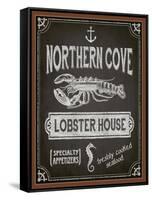 Chalkboard Poster for Seafood Restaurant-LanaN.-Framed Stretched Canvas