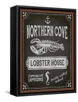 Chalkboard Poster for Seafood Restaurant-LanaN.-Framed Stretched Canvas