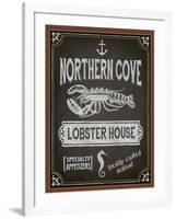 Chalkboard Poster for Seafood Restaurant-LanaN.-Framed Art Print