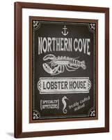 Chalkboard Poster for Seafood Restaurant-LanaN.-Framed Art Print