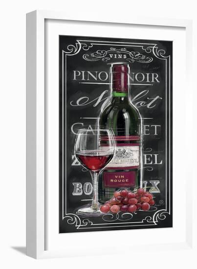 Chalkboard Sign Vin Rouge-Chad Barrett-Framed Art Print