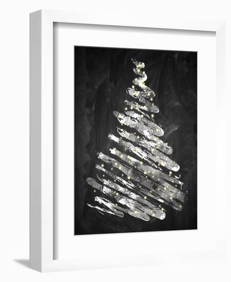 Chalkboard Tree 1-Victoria Brown-Framed Art Print