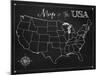 Chalkboard US Map-Tina Lavoie-Mounted Giclee Print