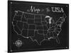 Chalkboard US Map-Tina Lavoie-Stretched Canvas