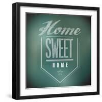 Chalkboard Vintage Home Sweet Home Sign Poster-alexmillos-Framed Art Print