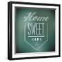 Chalkboard Vintage Home Sweet Home Sign Poster-alexmillos-Framed Art Print