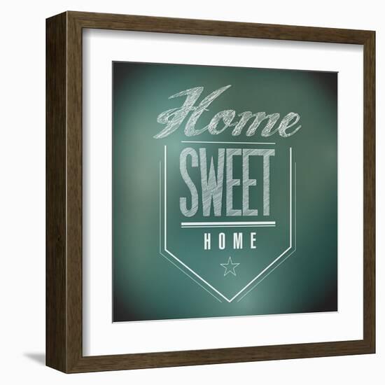 Chalkboard Vintage Home Sweet Home Sign Poster-alexmillos-Framed Art Print