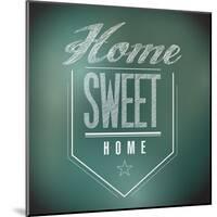 Chalkboard Vintage Home Sweet Home Sign Poster-alexmillos-Mounted Art Print