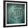 Chalkboard Vintage Home Sweet Home Sign Poster-alexmillos-Framed Art Print