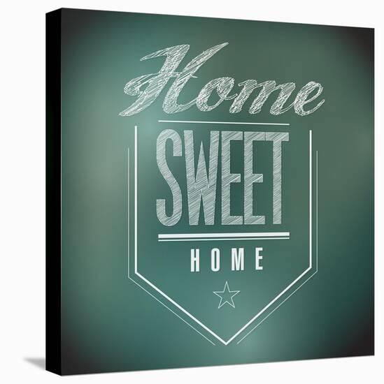 Chalkboard Vintage Home Sweet Home Sign Poster-alexmillos-Stretched Canvas