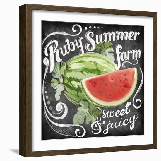 Chalkboard Watermelon-Art Licensing Studio-Framed Giclee Print