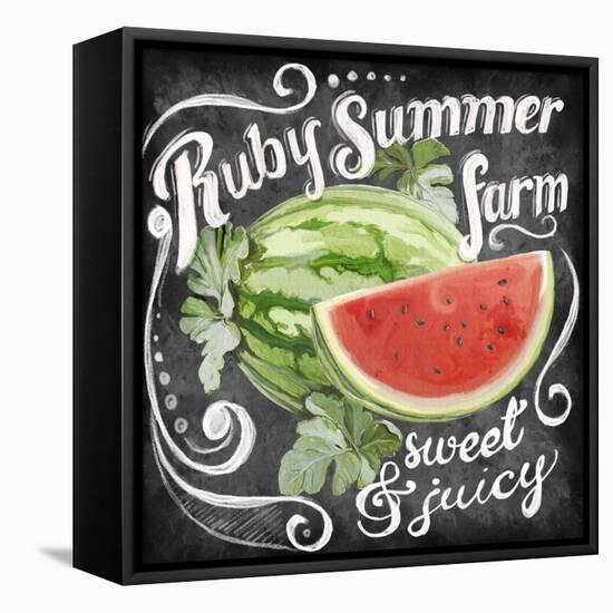 Chalkboard Watermelon-Art Licensing Studio-Framed Stretched Canvas
