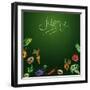 Chalkboard with Vegetables for Restaurant Menu-BerSonnE-Framed Art Print