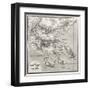 Chalkidiki Old Map, Greece. Created By Vuillemin, Published On Le Tour Du Monde, Paris, 1860-marzolino-Framed Art Print