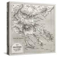 Chalkidiki Old Map, Greece. Created By Vuillemin, Published On Le Tour Du Monde, Paris, 1860-marzolino-Stretched Canvas