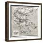 Chalkidiki Old Map, Greece. Created By Vuillemin, Published On Le Tour Du Monde, Paris, 1860-marzolino-Framed Art Print