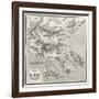 Chalkidiki Old Map, Greece. Created By Vuillemin, Published On Le Tour Du Monde, Paris, 1860-marzolino-Framed Art Print