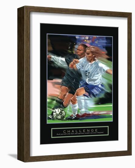 Challenge - Girl's Soccer-Bill Hall-Framed Art Print